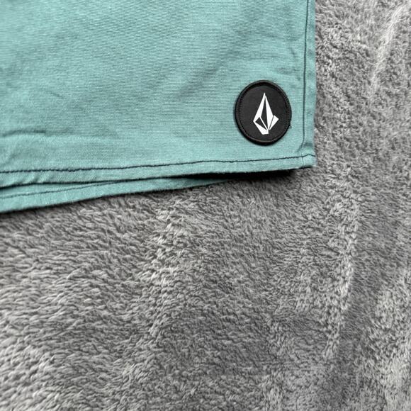 Volcom Big Boys Krafter Shorts Canvas Skate Outdoor Basketball Green Youth XL - Picture 4 of 8